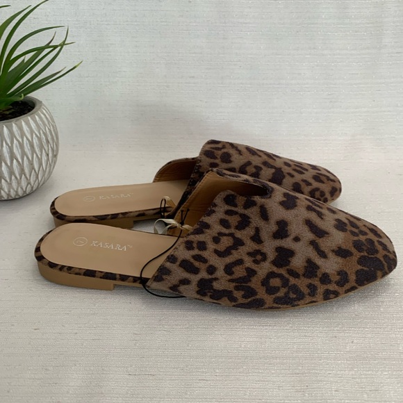 New KASARA Brown Leopard Slide Mules Woman’s 7 - Picture 6 of 9